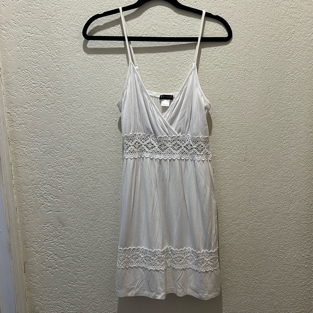 Venus White Summer Rayon Dress